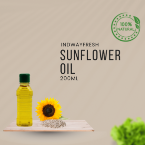Fresh and pure Sunflower Oil in 200ml bottle, available at the best wholesale price — perfect for healthy cooking.
