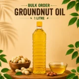 Bulk Order Groundnut Oil 1 litre bottle with peanuts and cold-pressed oil presentation