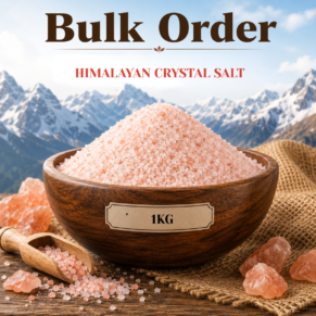 Premium 1 kg Himalayan Crystal Salt available for bulk orders. Ideal for wholesalers, retailers, hotels, restaurants, food manufacturers, and distributors across India.