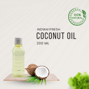 Pure Coconut Oil in 200ml bottle — available at the best wholesale price for cooking, hair care, and skincare.