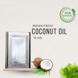Cold-pressed coconut oil in a 15kg tin, ideal for bulk supply with natural aroma and rich nutritional benefi