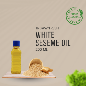 Cold-pressed White Sesame Oil 200ml bottle — rich in nutrients, perfect for bulk orders and wholesale supply.