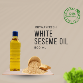 Cold-pressed White Sesame Oil in a 500ml bottle, offered at the best factory price for healthy cooking and skincare.