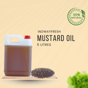 Pure Mustard Oil in a 5-litre can, ideal for wholesale and bulk buying — perfect for cooking and traditional uses.