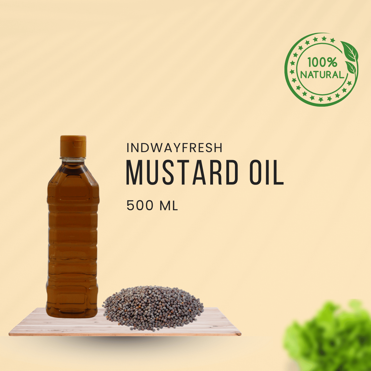 Pure Mustard Oil in 500ml bottle, available at factory price — perfect for cooking, marination, and health benefits.