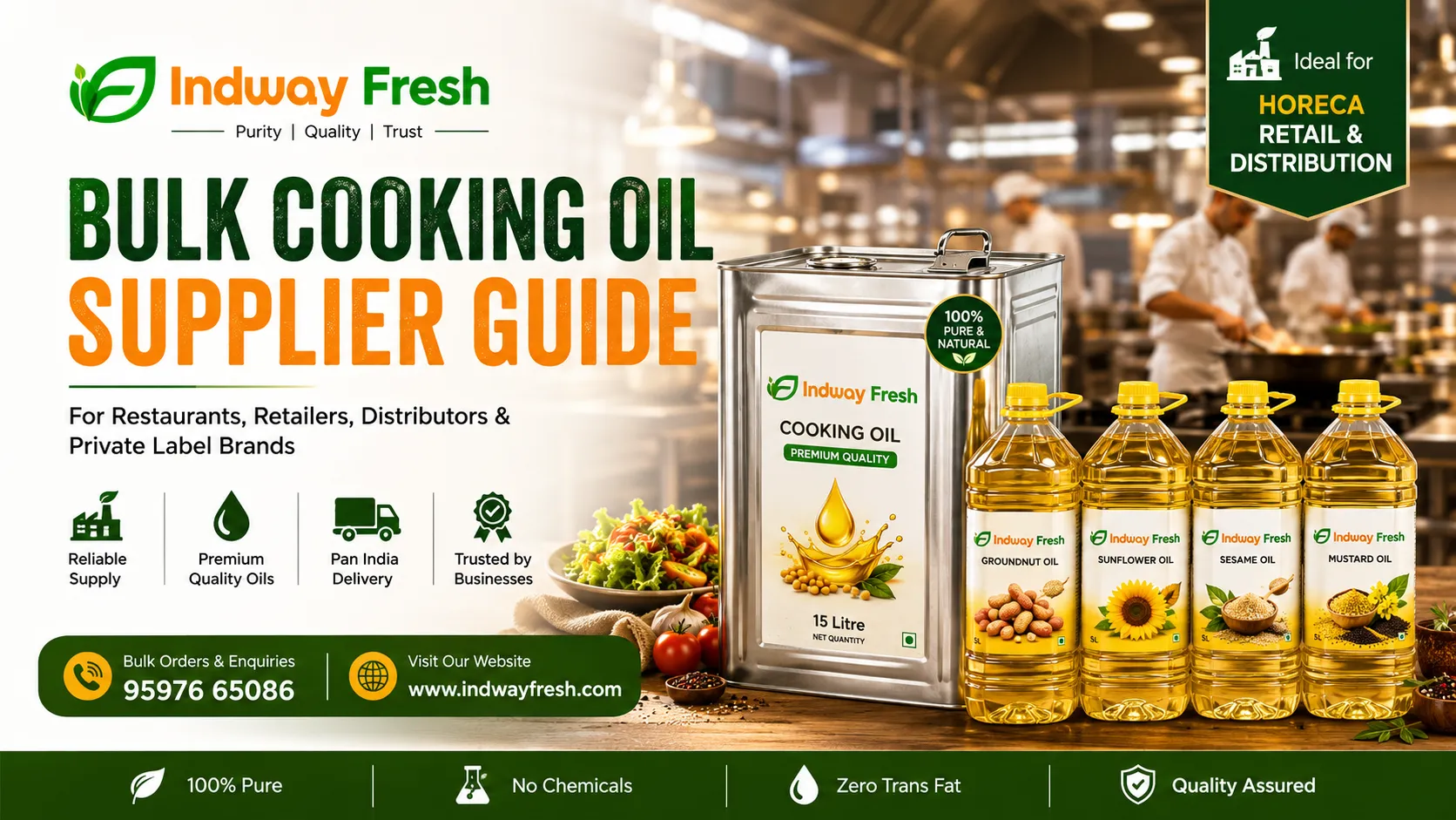 Raw and pure honey wholesale suppliers in India by Indway Fresh with FSSAI compliant bulk honey packaging for wholesale, retail and HORECA businesses.