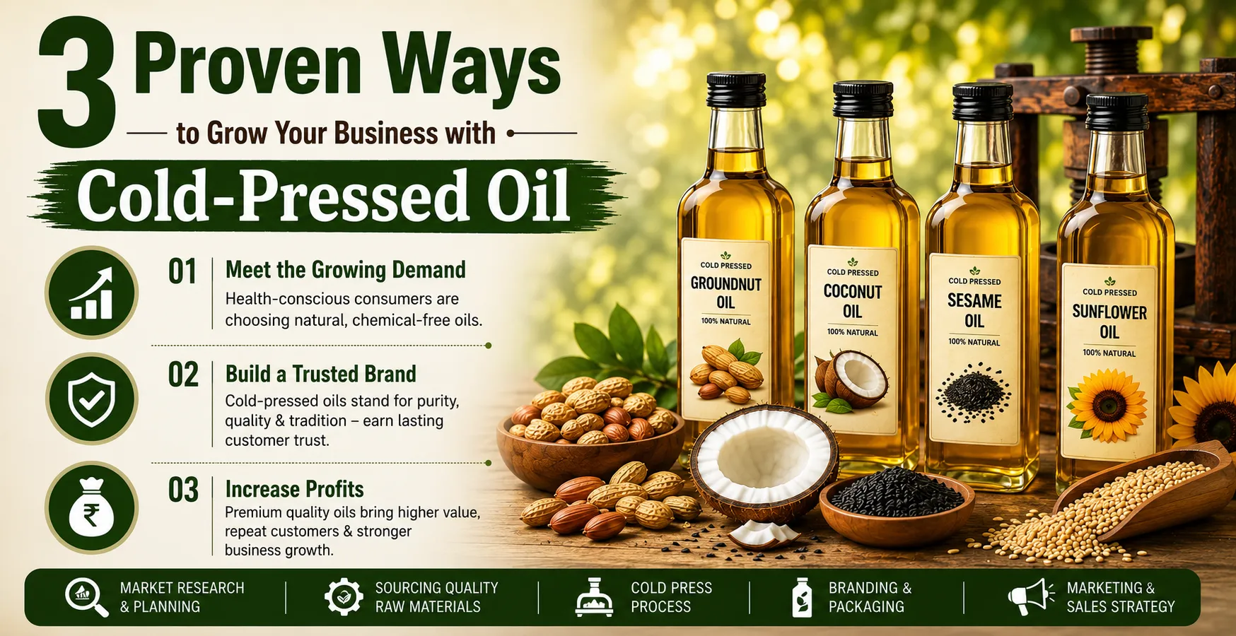 3 Proven Ways to Grow Your Business with Cold-Pressed Oil