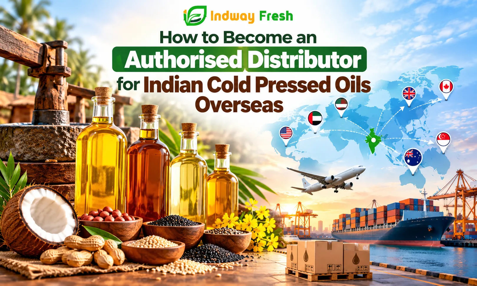 Authorised distributor for Indian cold-pressed oils overseas