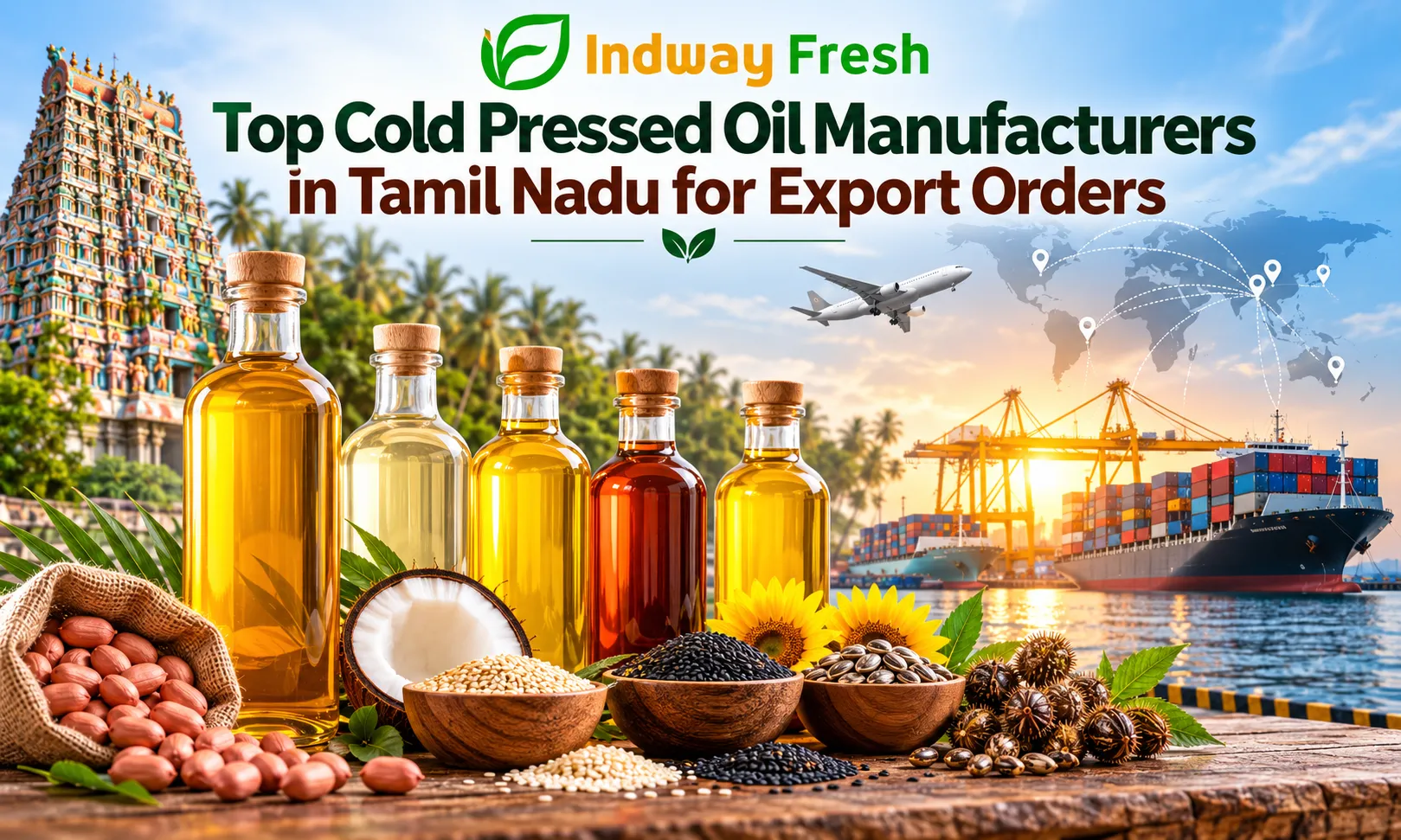 Top cold pressed oil manufacturers in Tamil Nadu for export orders – Indway Fresh