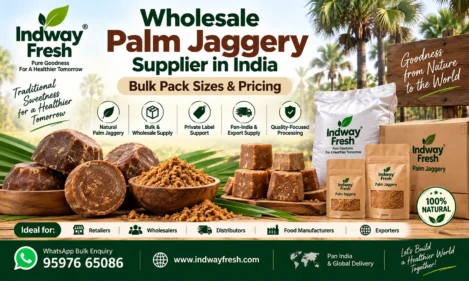Wholesale palm jaggery supplier in India offering bulk pack sizes and pricing for retailers, wholesalers and exporters