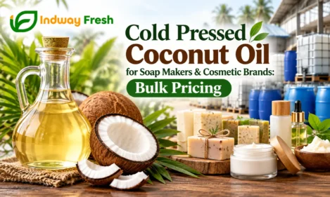 Cold pressed coconut oil for soap makers and cosmetic brands with bulk wholesale pricing from Indway Fresh.