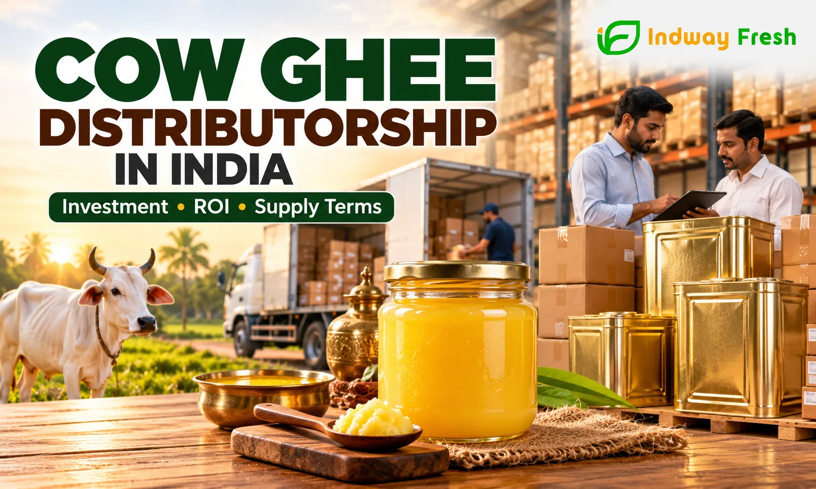 Cow ghee distributorship in India with investment, ROI and supply terms – Indway Fresh